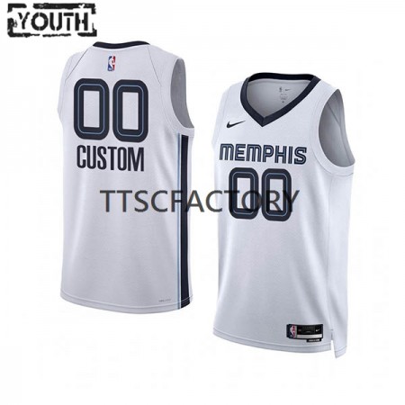 Kinder NBA Memphis Grizzlies Trikot Benutzerdefinierte Nike 2022-23 Association Edition Weiß Swingman